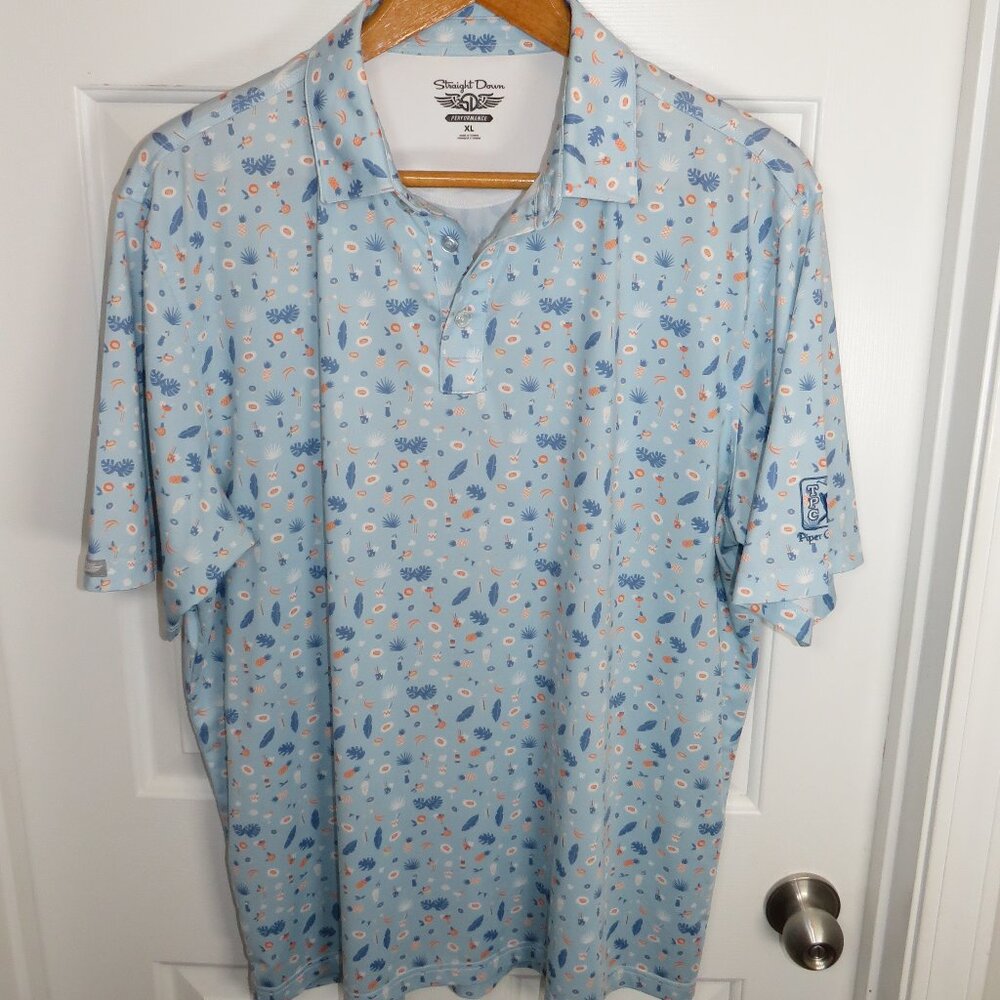 Straight Down Performance Polo Tropical Drinks Ao… - image 2